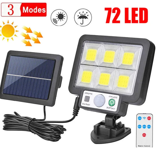 Waterproof Solar Split Wall Lamp - 72 LEDs, 3 Lighting Modes